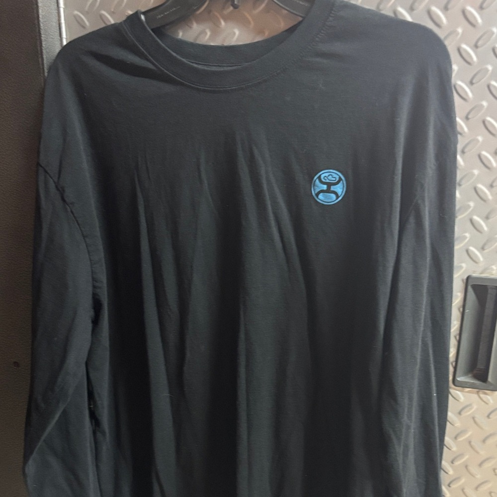 Hooey Black Long Sleeve Tee with Blue Emblem